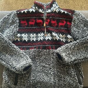 Simply southern women’s fleece Sherpa reindeer Large